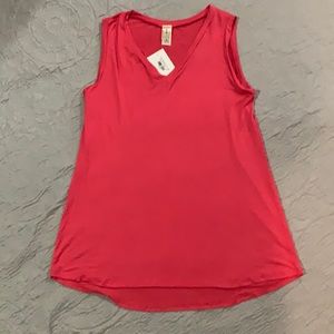 Solid Coral Sleeveless V-Neck Top Sz XL NWT